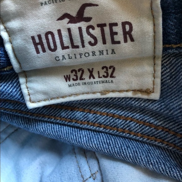 Hollister Slim Straight Distressed 100% Cotton Button-Fly Jean Med Wash 32x32 - Picture 4 of 6